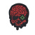 3D PVC nášivka Target eye skull, 101 INC, Červená