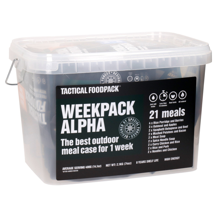 Set 21x Survival MRE dehydrovaného jídla - Weekpack Alpha, Tactical Foodpack - Set 21x Survival MRE dehydrovaného jídla - Weekpack Alpha, Tactical Foodpack