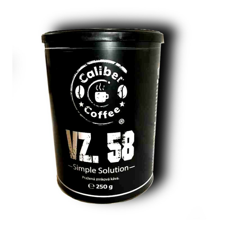 Pražená zrnková káva Caliber Coffee®, vz. 58, plechovka 250 g