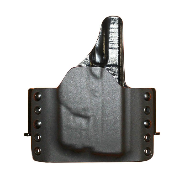 Kydex pouzdro pro Glock 43 + TLR6, pravé, plný sweatguard, černé, SpeedLoops 45 mm, RH Holsters