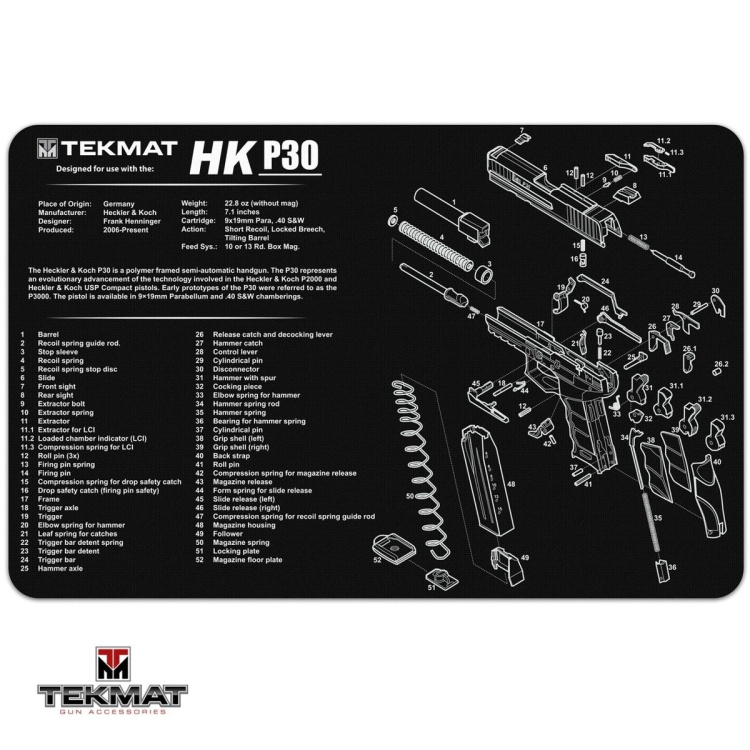 Podložka TekMat s motivem Heckler &amp; Koch P30