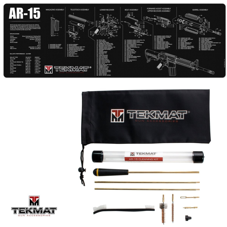TekMat Combo podložka AR15 černá + sada čištění AR15
