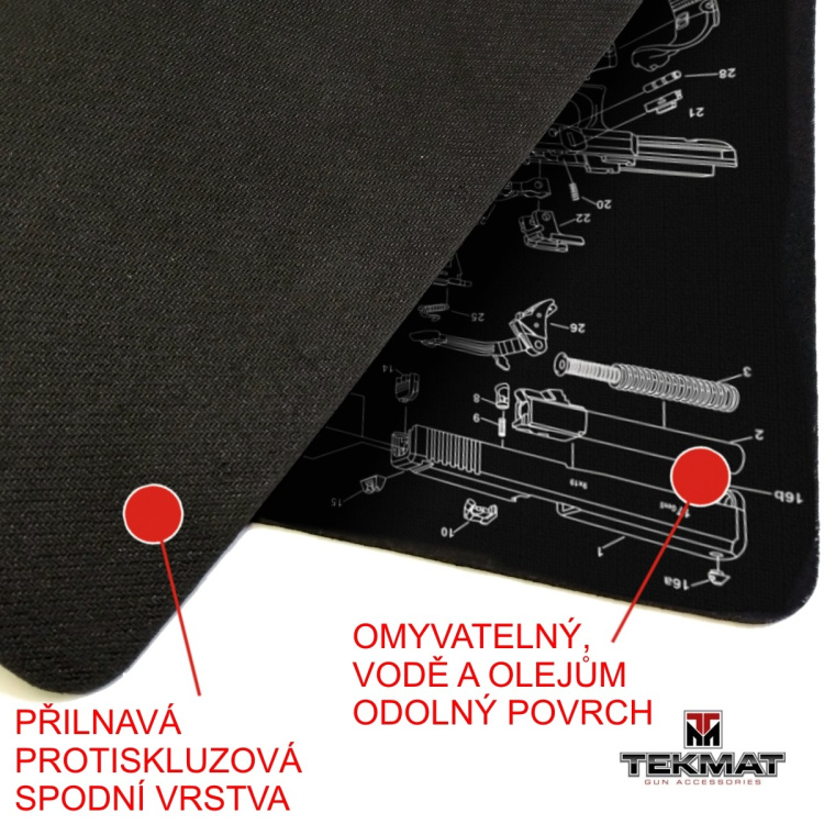 TekMat Combo podložka 1911 černá + sada čištění .45