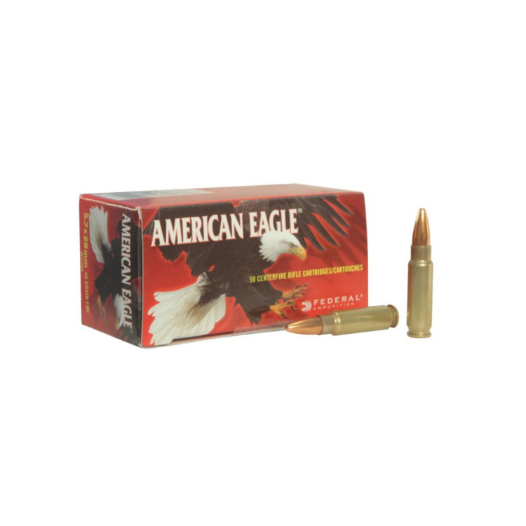 Pistolové náboje American Eagle, 5,7 x 28, 50 ks, Federal