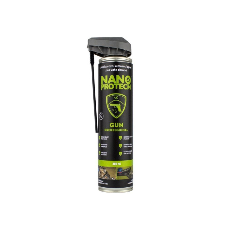 Čistící, mazací a antikorozní sprej Nanoprotech Gun, 300 ml