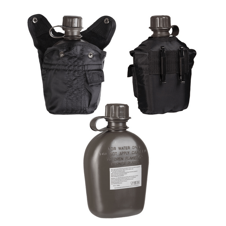 Polní láhev U.S s obalem, černá, 1 L, Mil-Tec - Polní láhev US s obalem, černá, 1 L, Mil-Tec