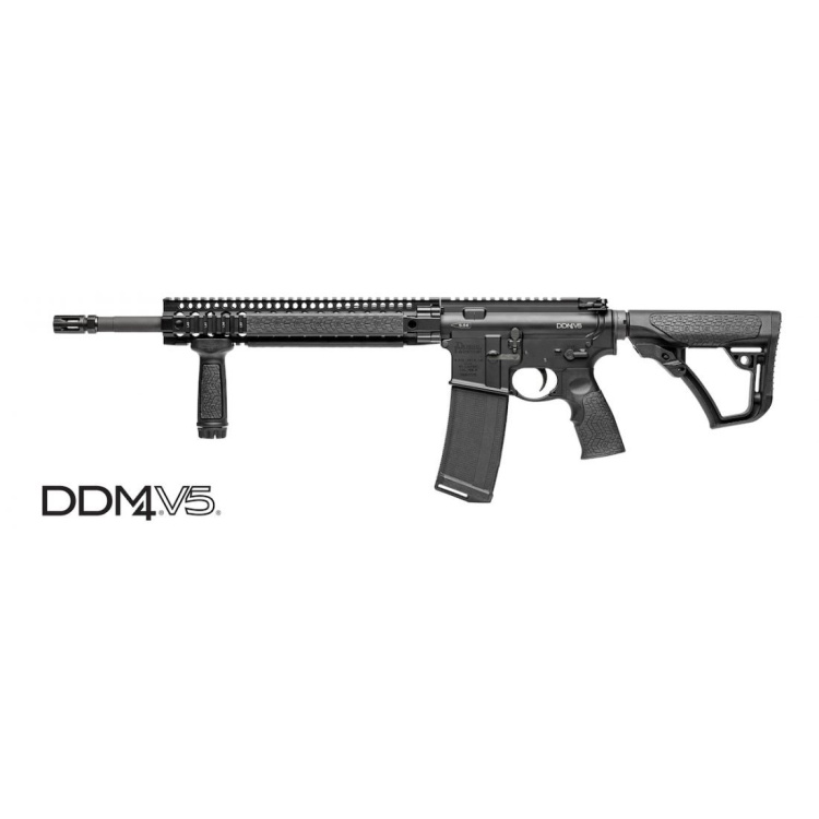 Samonabíjecí puška Daniel Defense M4 V5S, 14,5″, ráže .223 Rem, raily, bez mířidel, černá