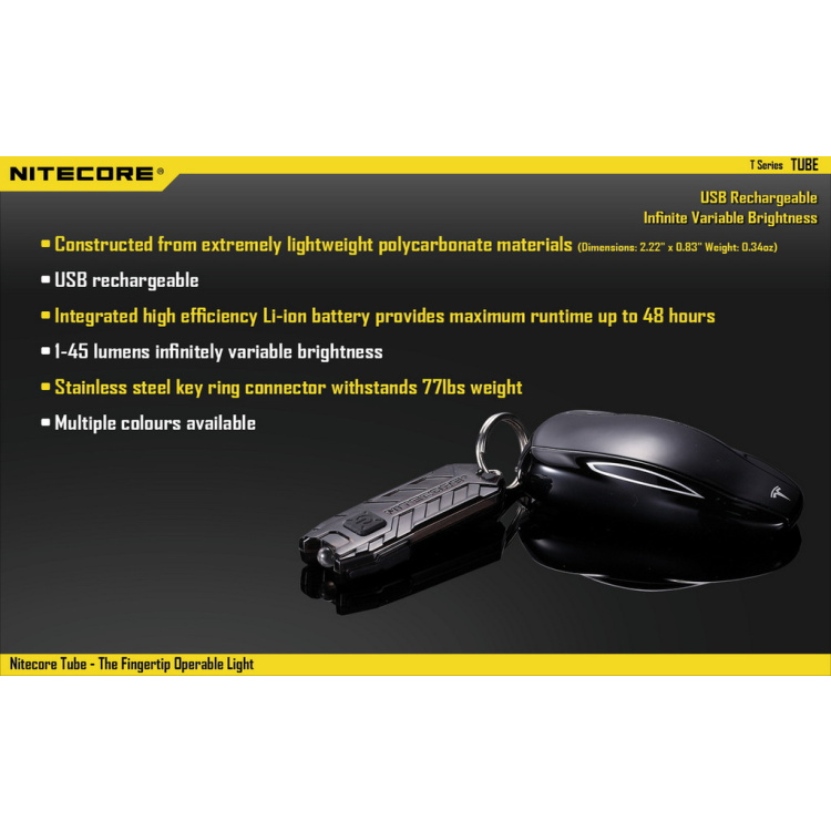 USB svítilna klíčenka NiteCore Tube 2.0