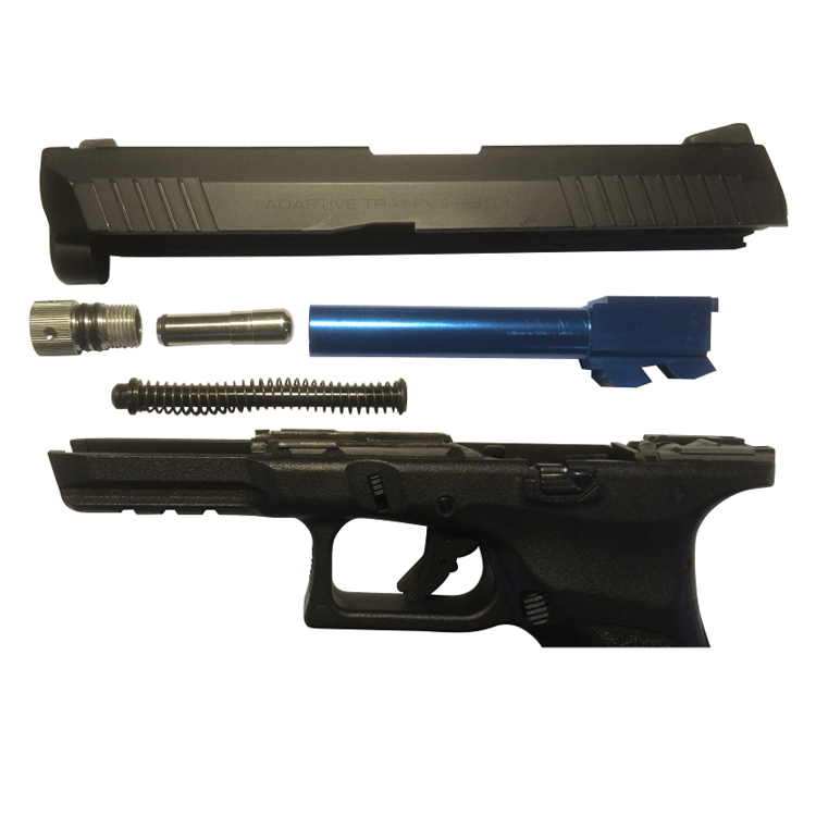 Tréninková laserová pistole, airsoft, Glock 19 červený laser (ASG Glock 19 Green Gas) Laser Ammo