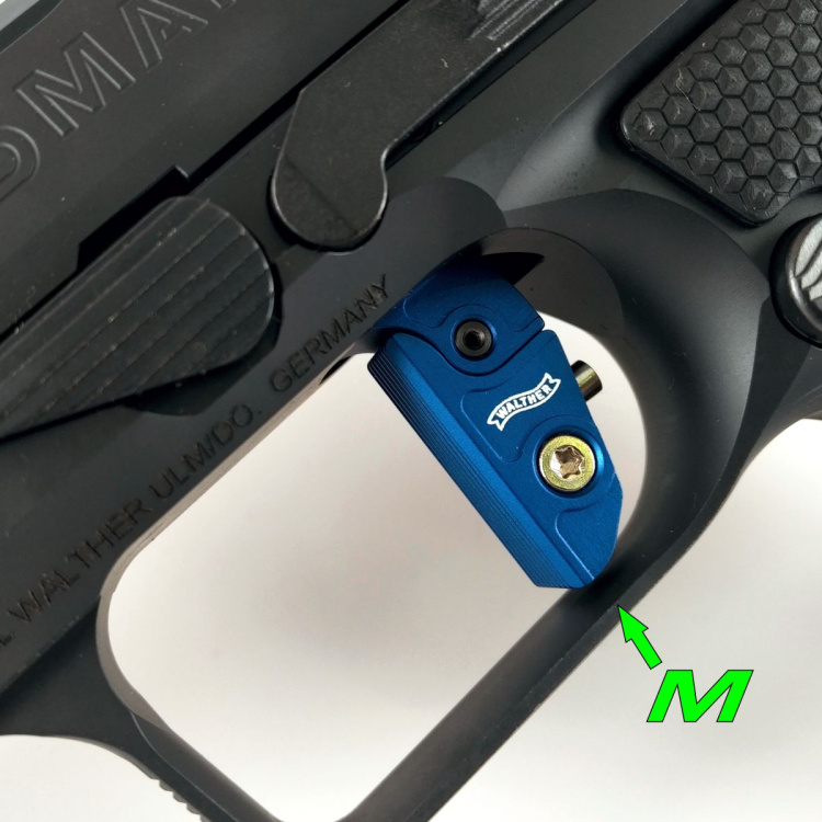 Jazýček spouště Walther Expert trigger flat M, modrý, Walther