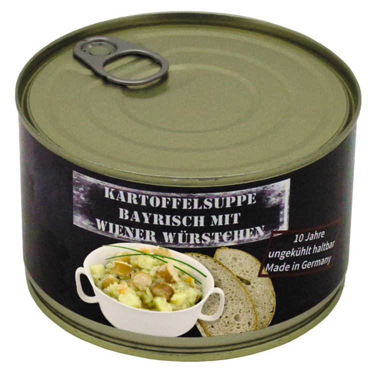 Vojenská konzerva - Bramborová polévka s vídeňskou klobásou, 400 g, MFH