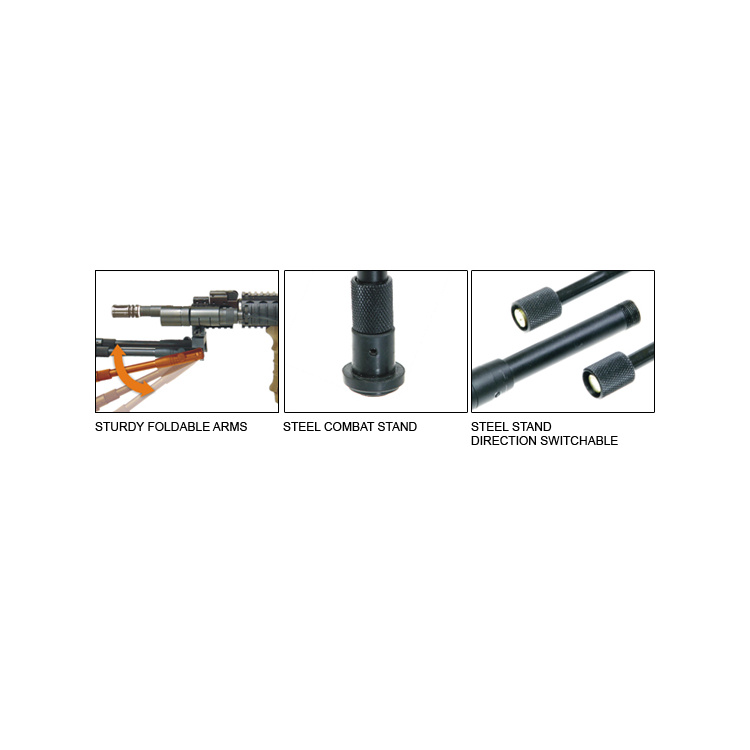 Sniper bipod 9-11″, gumové konce nožiček, Clamp-On montáž, černý, UTG