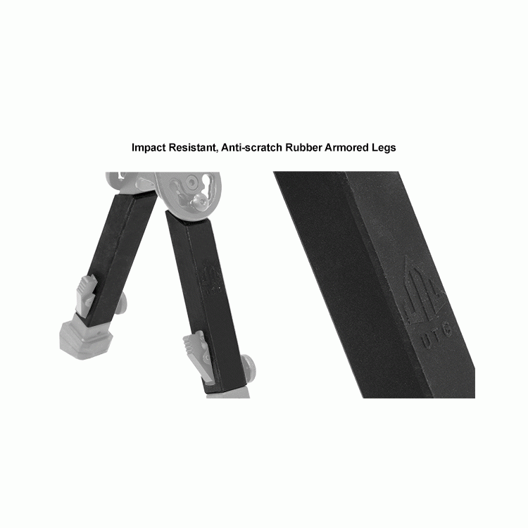 Robustní bipod 6-8,5″, rychloupínací picatinny montáž, gumou obalené tělo, černý, UTG
