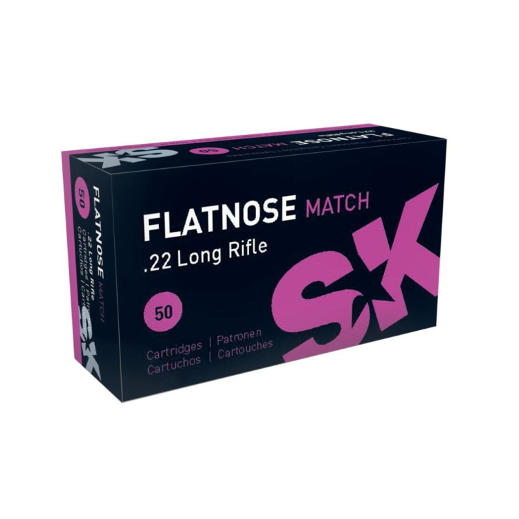 Malorážkové náboje SK 22 LR Flatnose Match, 50 ks, Lapua