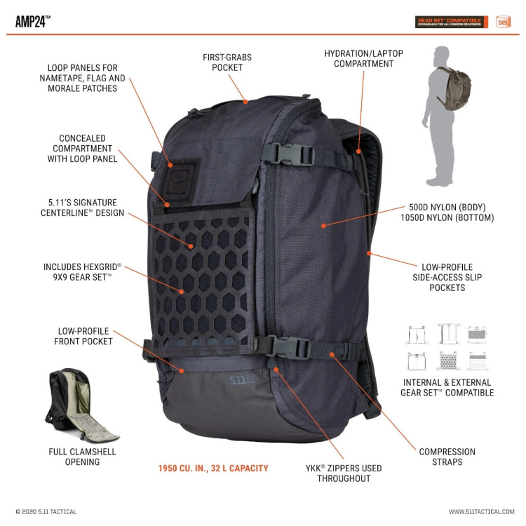 Batoh AMP24™ Backpack, 32 L, 5.11
