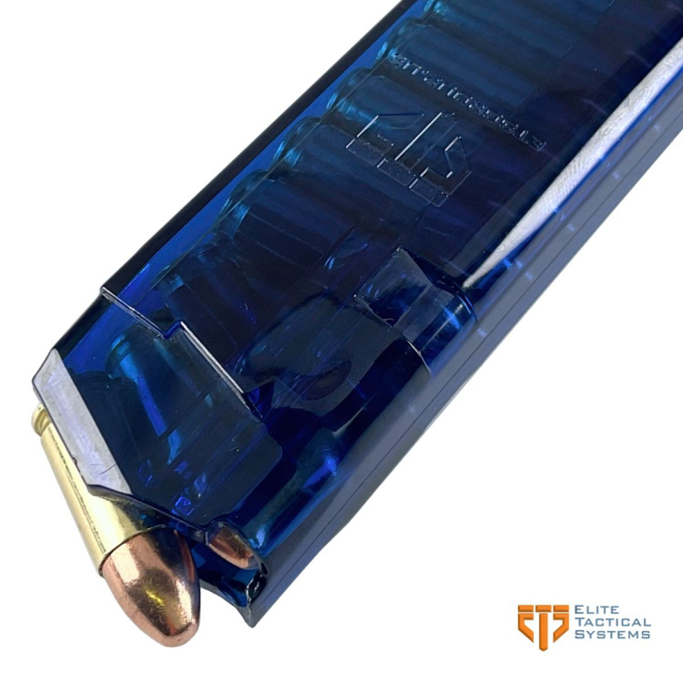 Zásobník ETS pro Glock 18 a menší, 9 mm Luger, modrý, 31 nábojů