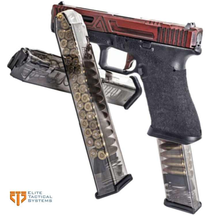 Zásobník ETS pro Glock 18 a menší, 9 mm Luger, oranžový, 31 nábojů