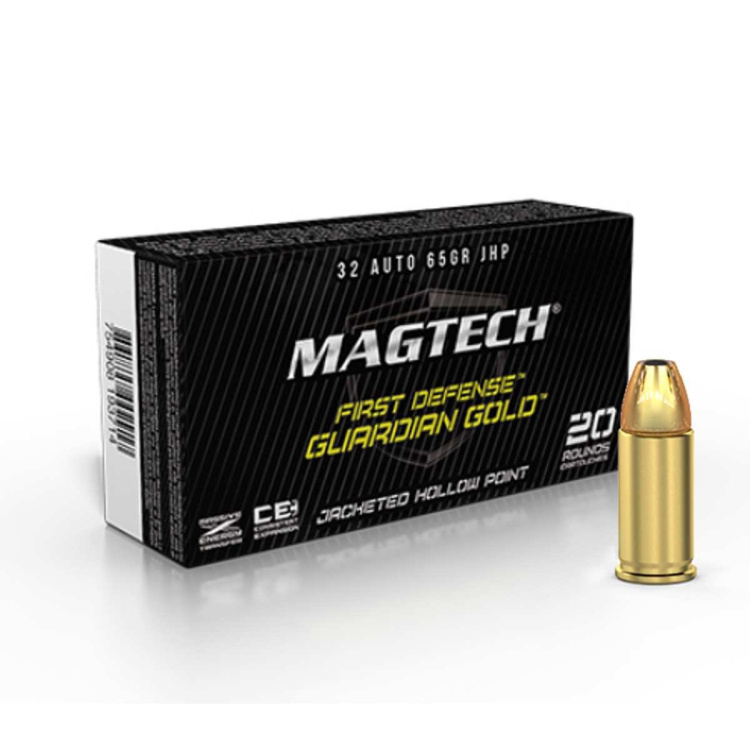 Pistolové náboje 7,65 mm Browning JHP Guardian Gold, 65 gr, 20 ks, Magtech
