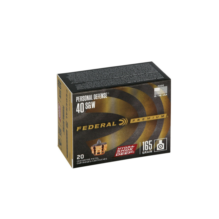 Pistolové náboje 40 S&amp;W Personal Defense Hydra Shok Deep JHP, 165 gr, 20 ks, Federal