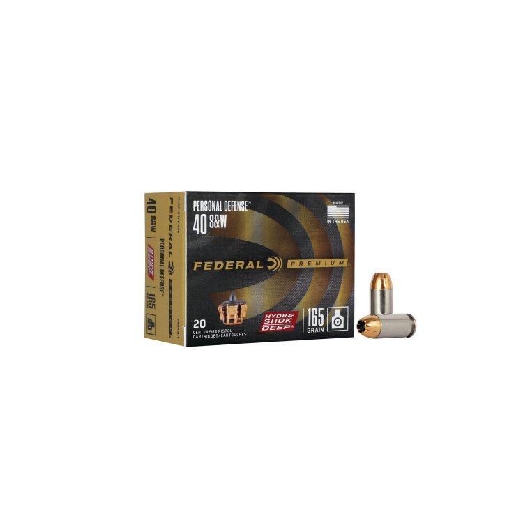 Pistolové náboje 40 S&amp;W Personal Defense Hydra Shok Deep JHP, 165 gr, 20 ks, Federal