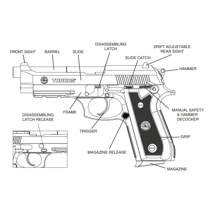 Pistole Taurus PT 92 AF, 9 mm Luger