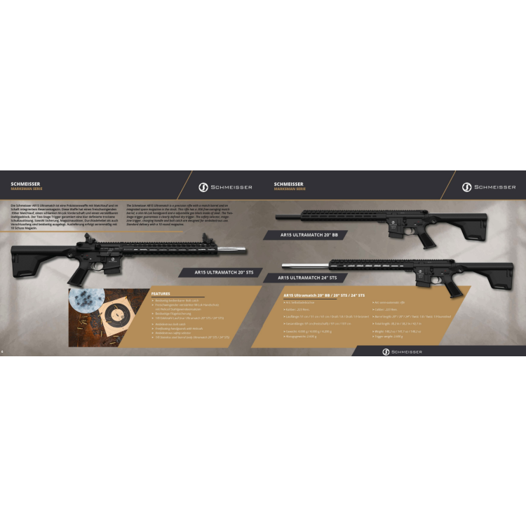 Samonabíjecí puška Schmeisser AR15 Ultramatch, STS 24″, 1:8, 5.56x45/.223 Rem, černá