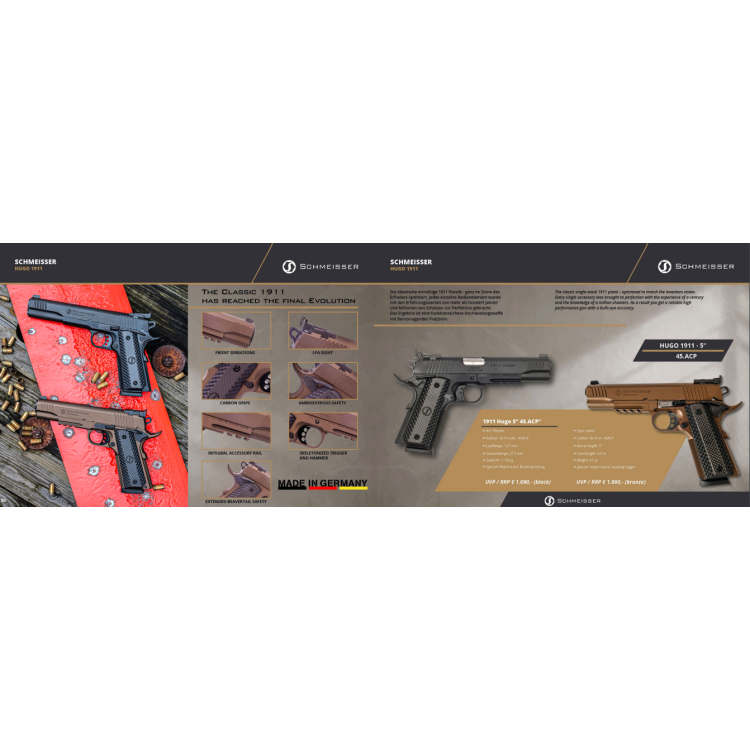 Pistole Schmeisser HUGO 1911, 45 ACP
