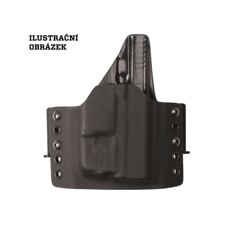 Kydex pouzdro pro Glock 17/22/31 + Streamlight TLR-1, poloviční sweatguard, vnější pravé, černé, průvlek 45mm, RH Holsters
