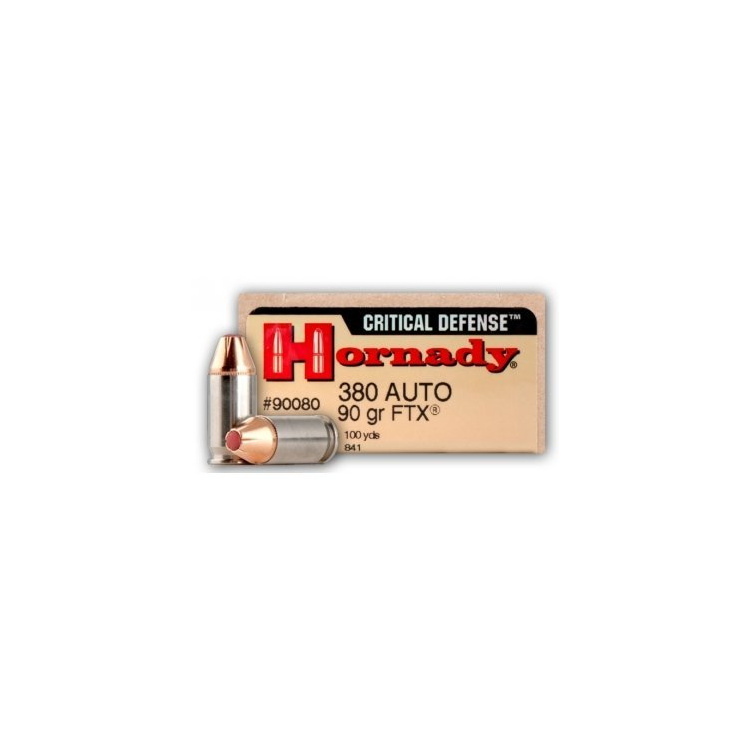 Pistolové náboje 9 mm Browning Court Critical Defence FTX, 90 gr, 25 ks, Hornady