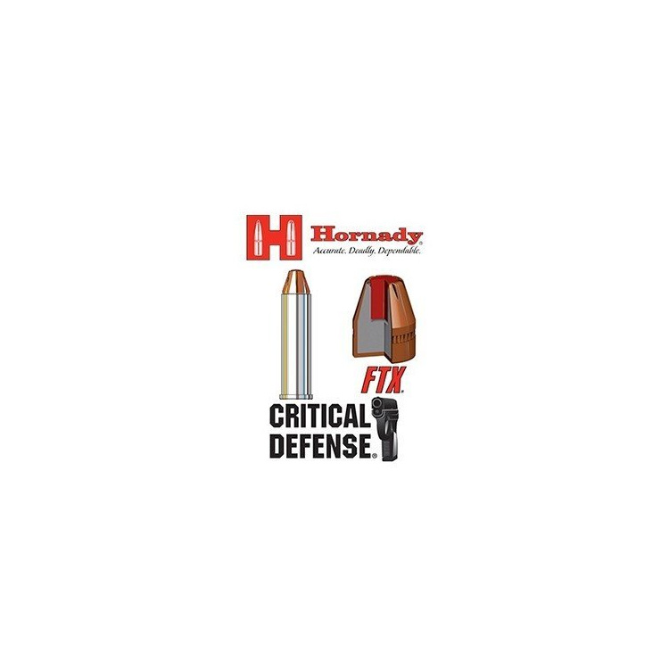 Pistolové náboje 9 mm Browning Court Critical Defence FTX, 90 gr, 25 ks, Hornady