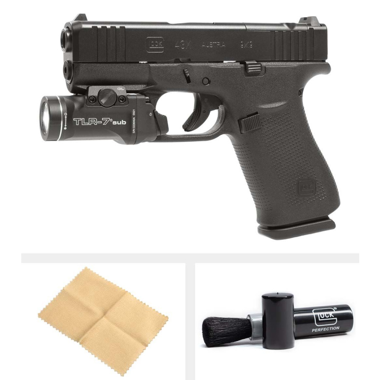 Pistole Glock 43X MOS, 9 mm Luger, svítilna Streamlight TLR-7 Sub