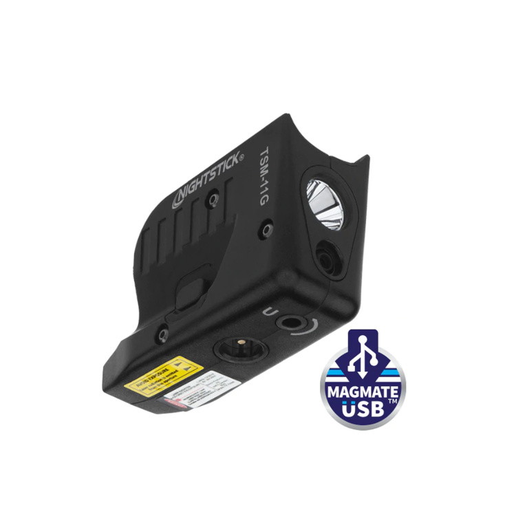 Taktická pistolová svítilna TSM-11G, zelený laser, pro Glock 42, 43, 43X a 48, Nightstick