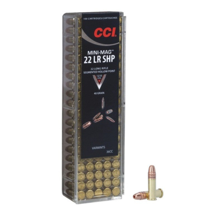 Malorážkové náboje 22 LR Mini-Mag Segmented SHP, 40 gr, 100 ks, CCI