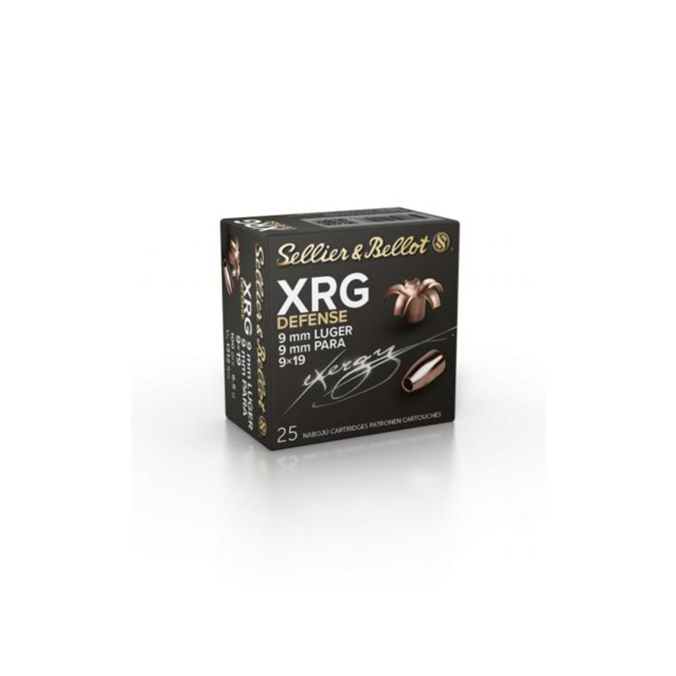 Pistolové náboje 9 mm Luger Nontox XRG Defence, 100 gr, 25 ks, Sellier &amp; Bellot