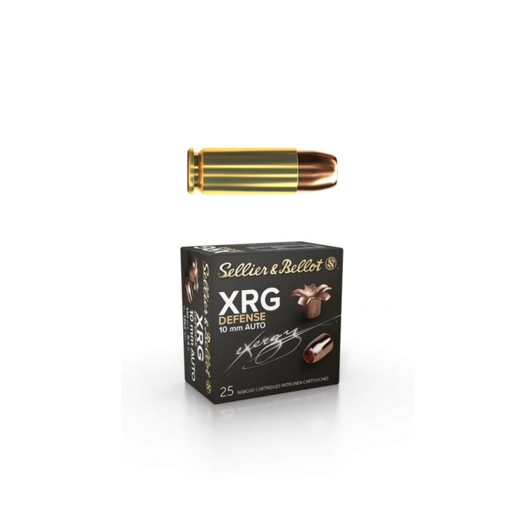 Pistolové náboje 10 mm Auto XRG Defence, 130 gr, 25 ks, Sellier &amp; Bellot