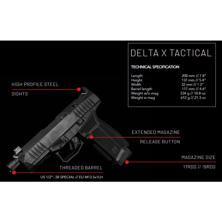 Pistole AREX Delta, Gen. 2, M Tactical, 9 mm Luger