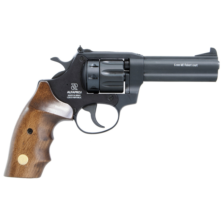 Revolver Alfa model 641 4″, 6 mm Flobert, černěný, dřevěné střenky