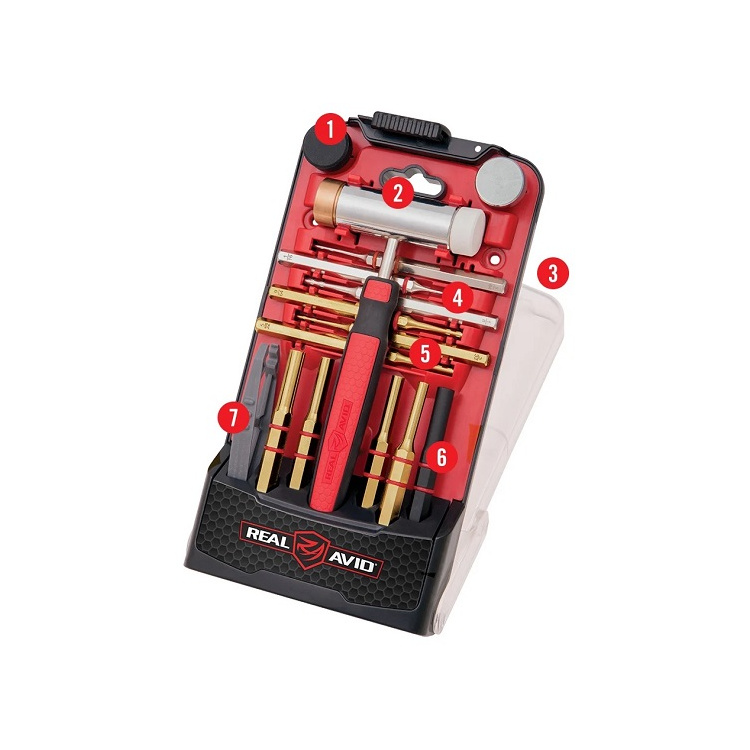 Sada mosazných průbojníků Accu-Punch Hammer &amp; Pin Punch set, Real Avid - Mosazný průbojník (vyrážeč), Real Avid