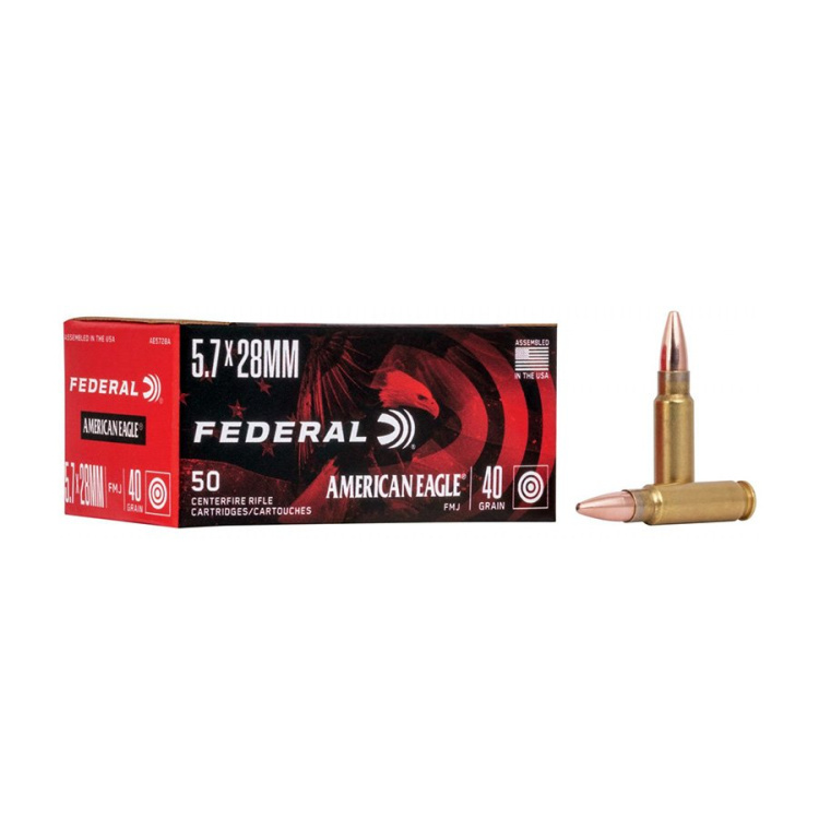 Náboje 5,7x28 mm American Eagle FMJ, Federal, 40 gr, 50 ks