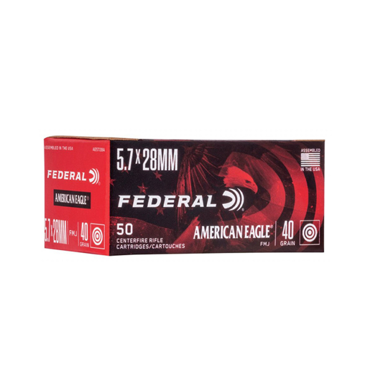 Náboje 5,7x28 mm American Eagle FMJ, Federal, 40 gr, 50 ks