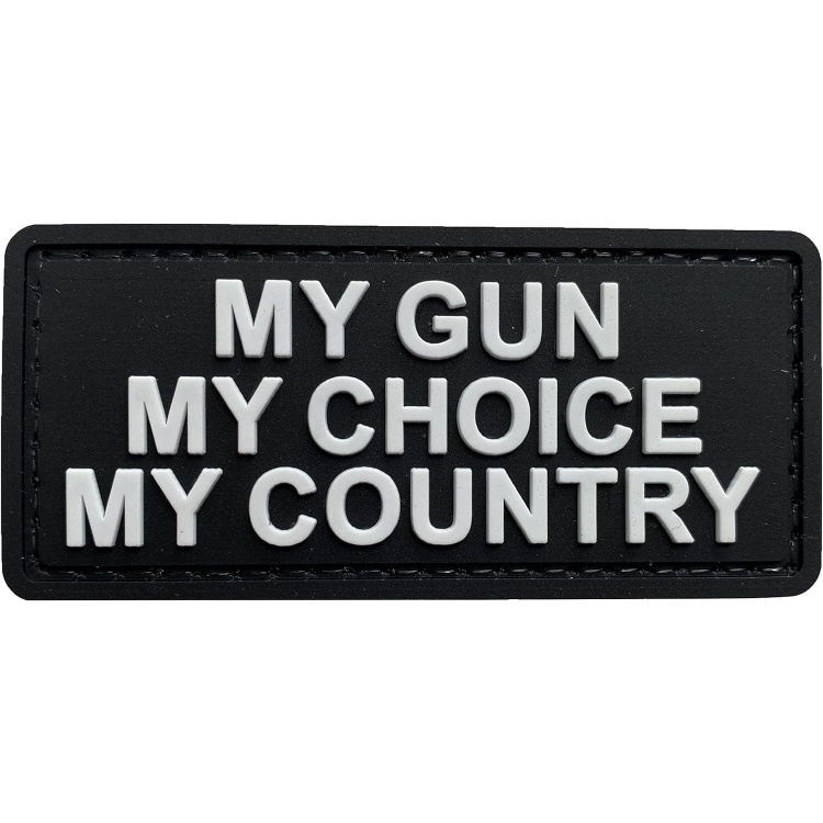 PVC nášivka My Gun, My Choice, My Country, Černá