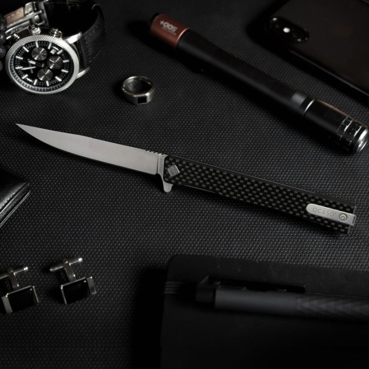Zavírací nůž Solstice, Carbon Fiber + Satin, OCASO