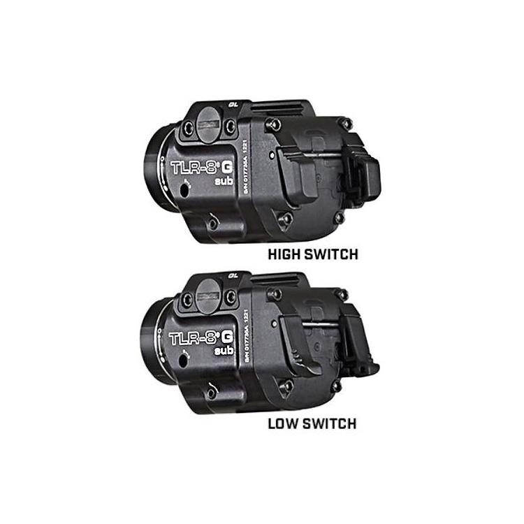 Taktická pistolová svítilna TLR-8 SUB pro Glock 43X/48 MOS a Glock 43X/48 Rail, červený laser, Streamlight