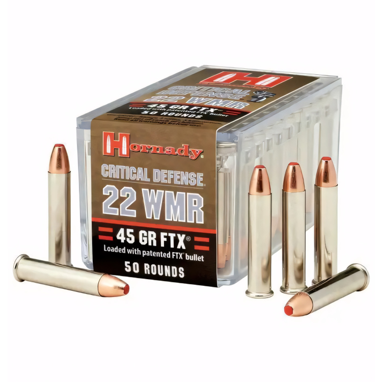 Malorážkové náboje 22 WMR FTX Critical Defense, 45 gr, 50 ks, Hornady