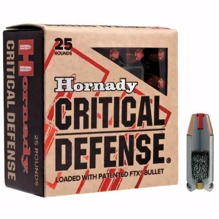 Malorážkové náboje 22 WMR FTX Critical Defense, 45 gr, 50 ks, Hornady