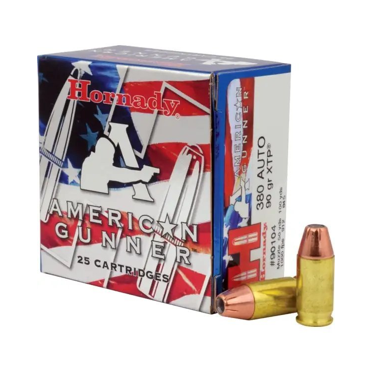 Pistolové náboje 380 Auto XTP American Gunner, Hornady, 90 gr, 25 ks