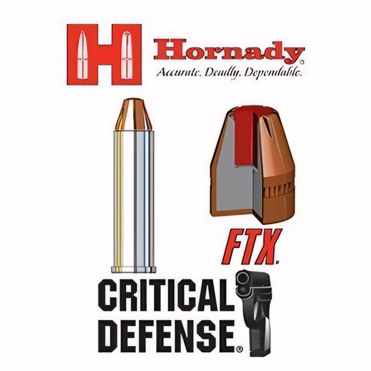 Pistolové náboje 45 Auto FTX Critical Defense, 185 gr, 20 ks, Hornady