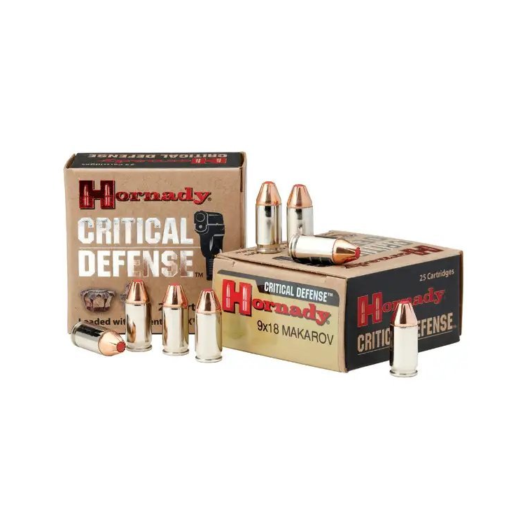 Pistolové náboje 9 mm Makarov FTX Critical Defense, Hornady, 95 gr, 25 ks