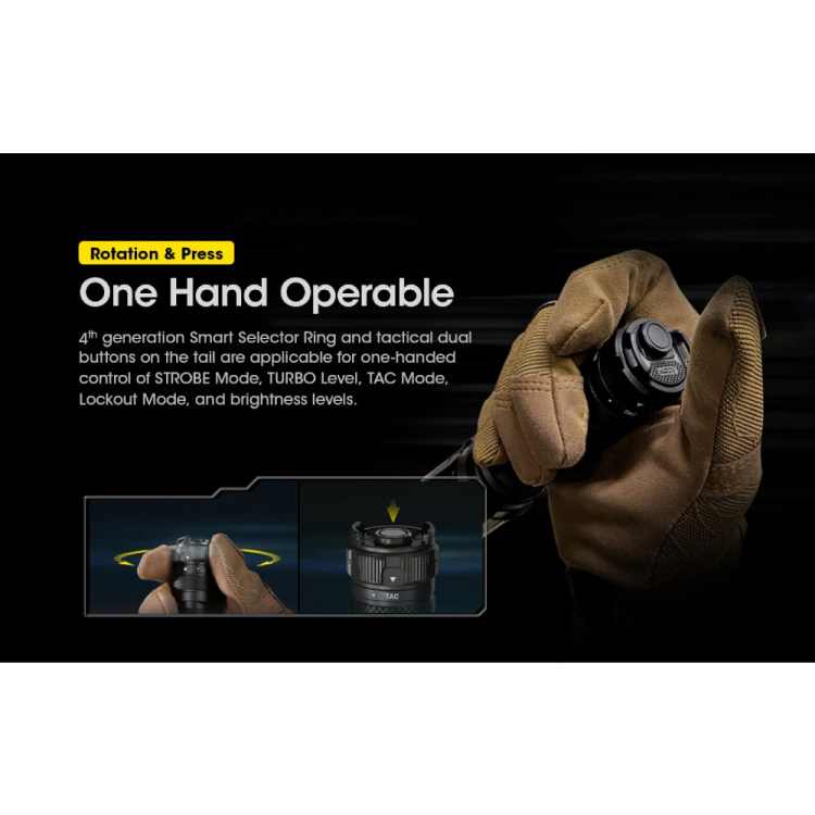 Taktická LED svítilna s rotačním kruhem SRT7i, 3 000 lm, Nitecore