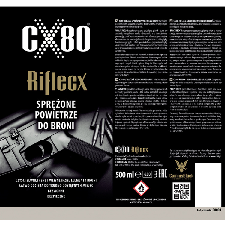 Čistící sprej se stlačeným vzduchem, 500 ml, Riflecx
